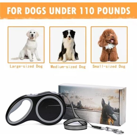 26Ft Retractable Dog Leash, Heavy Duty Great Leash for Dog up to 110 lbs - Picture 5 of 7